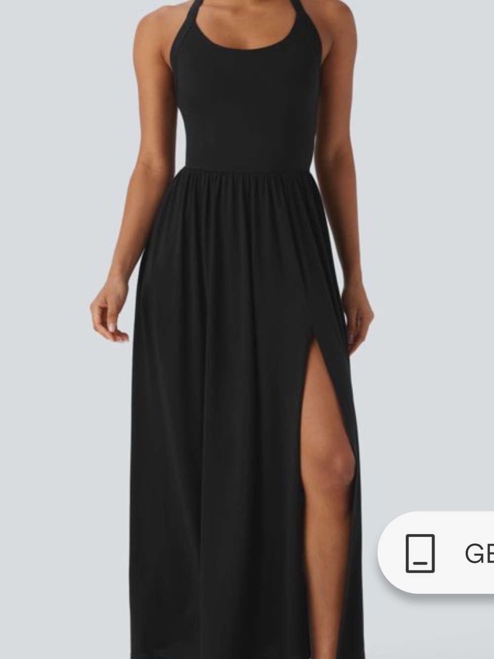 HALARA Black Halter Maxi Dress